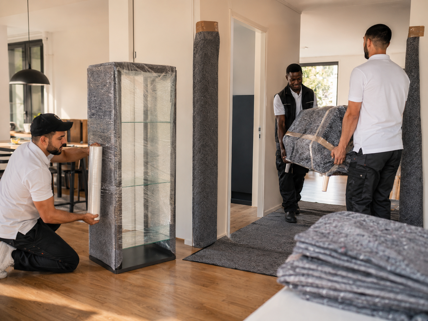 Professionell verpackte Möbel für den geschützten Transport
